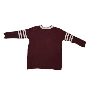 Preppy Burgundy Sweater with White Stripes